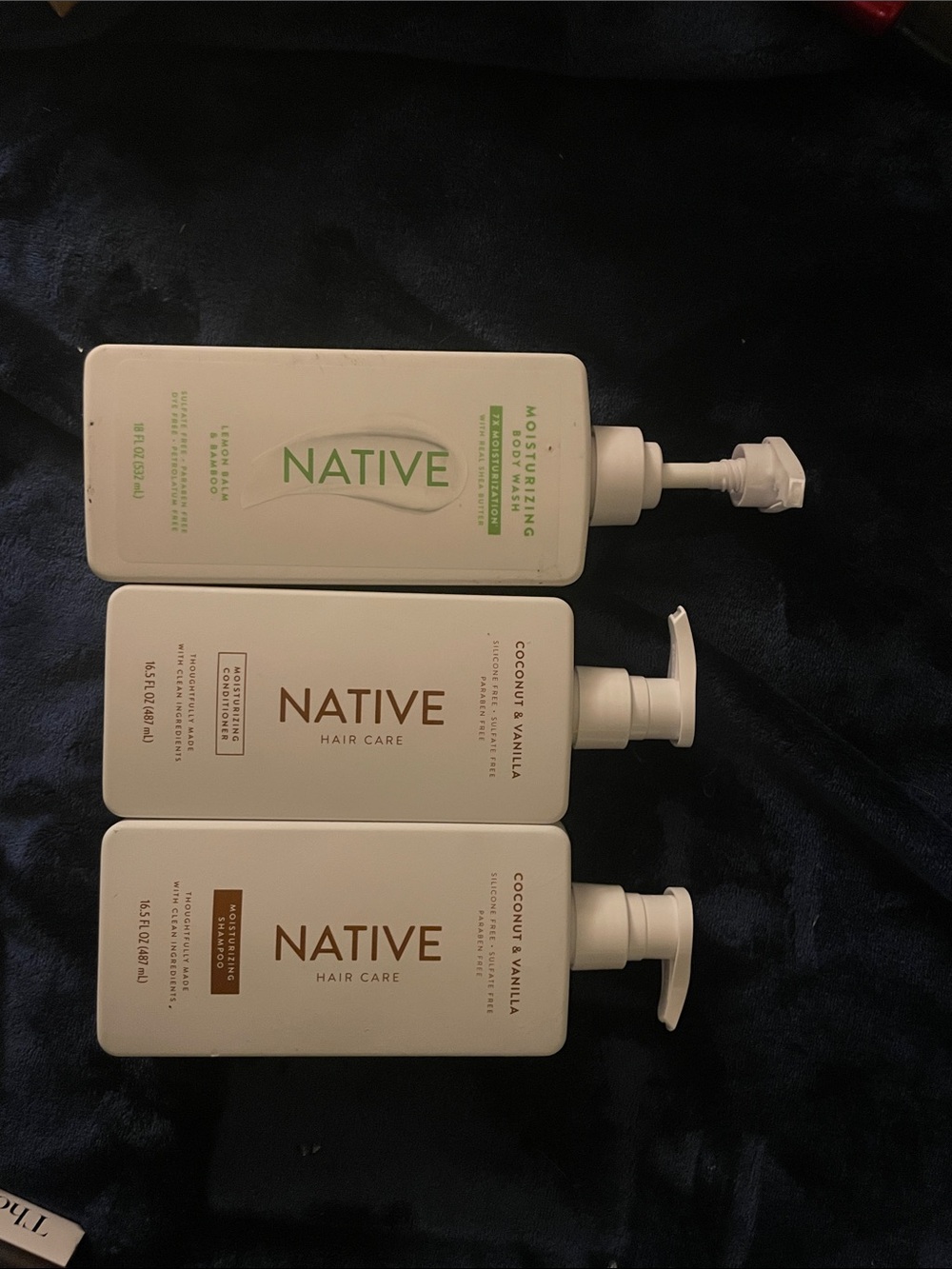 Native White Pump Bottles with Green & Brown Accents